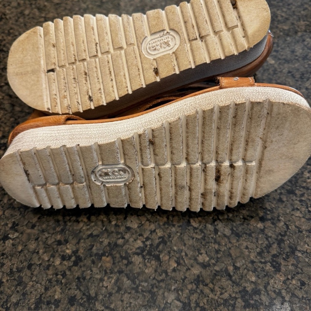 BED|STU Tan Leather Flatform Sandals with Zip Back Size 7 in EUC - Picture 7 of 9